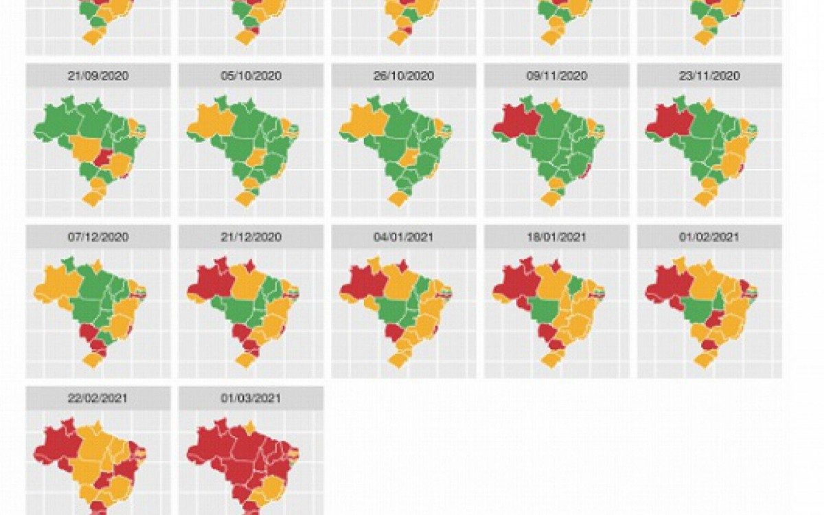 Mapa de ocupa&ccedil;&atilde;o de leitos no pa&iacute;s