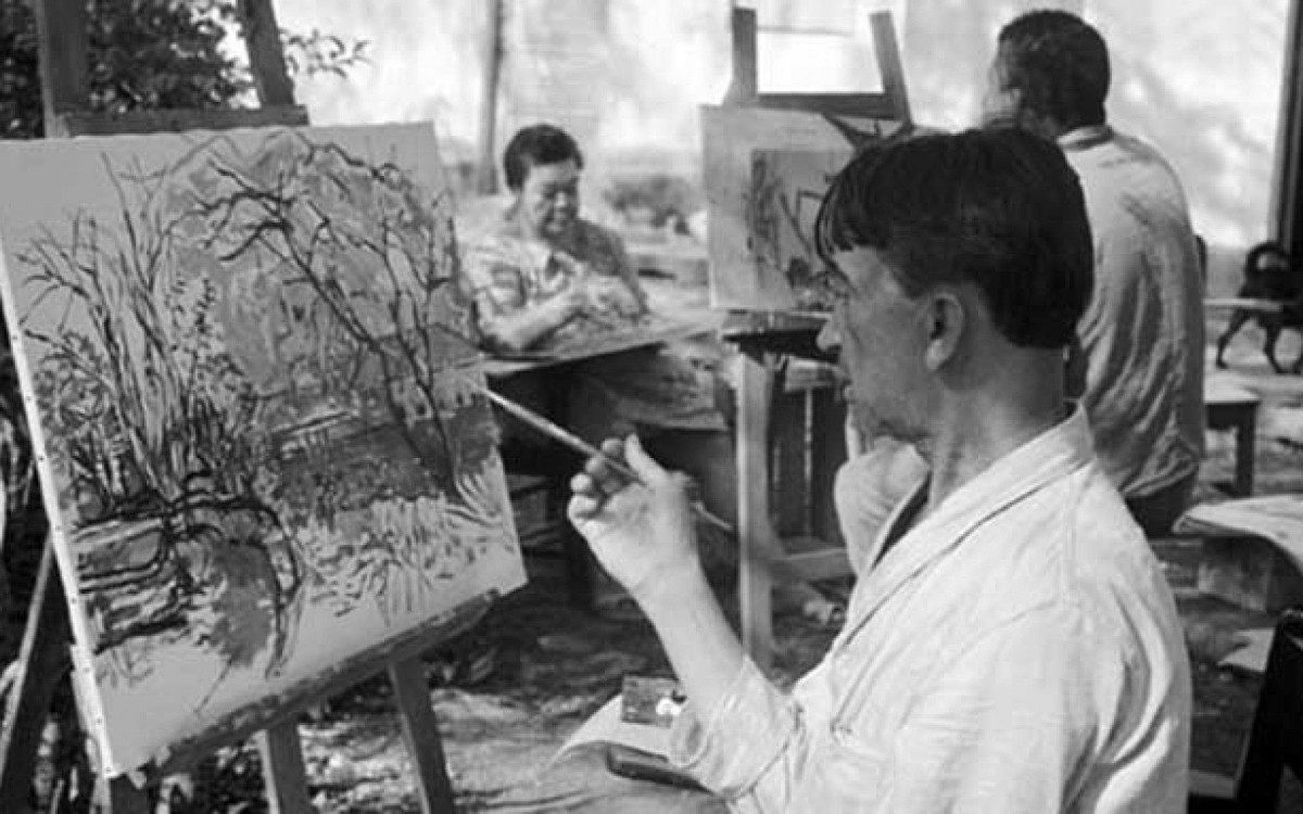 Pacientes de Nise exercitando a arte 