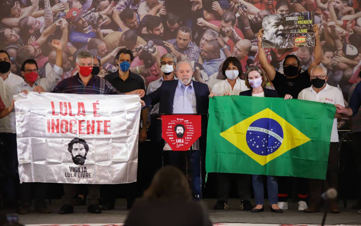 SAO BERNARDO DO CAMPO (SP) 10.03.2021 - COLETIVA EX PRESIDENTE LULA - Coletiva de imprensa ex- Presidente Lula no sindicato dos Metalurgicos do ABC, ocorrido na quarta feira (10).(Alice Vergueiro)