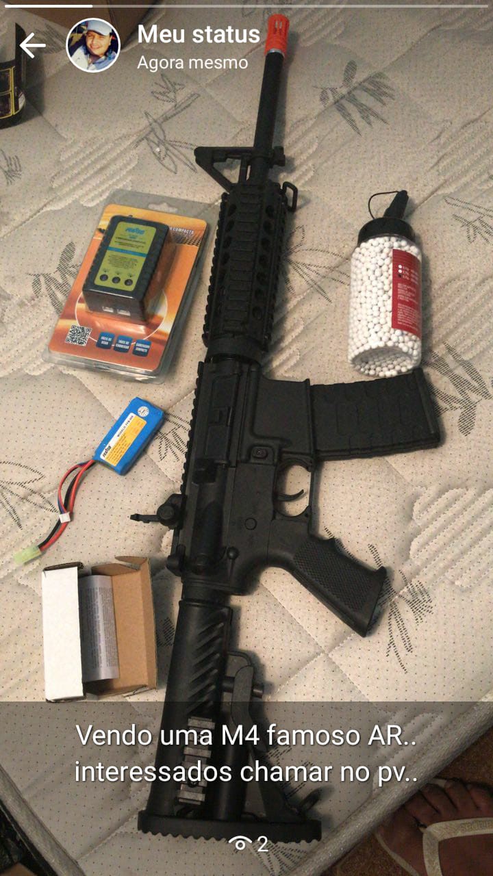 Arma de airsoft foi incluída em inquérito policial - Arquivo pessoal