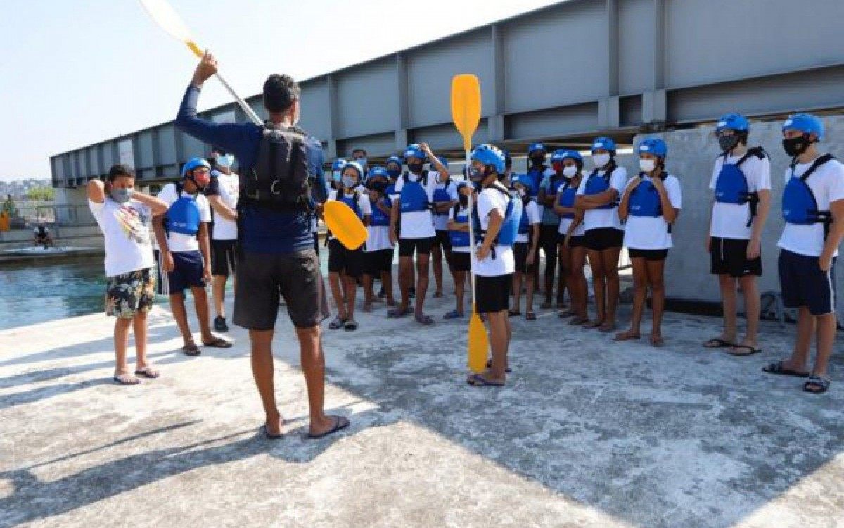 A escolinha de canoagem será gratuita - Beth Santos / Prefeitura do Rio / Divulgação