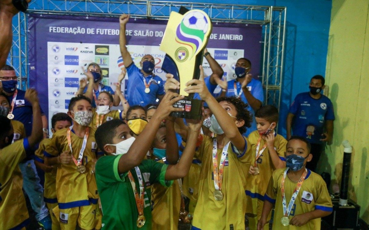 Equipe do Mesquita Futsal disputou a final da série Prata, no sub-09, e ganhou o título - Gabriel Wilkem / PMM / Divulgação