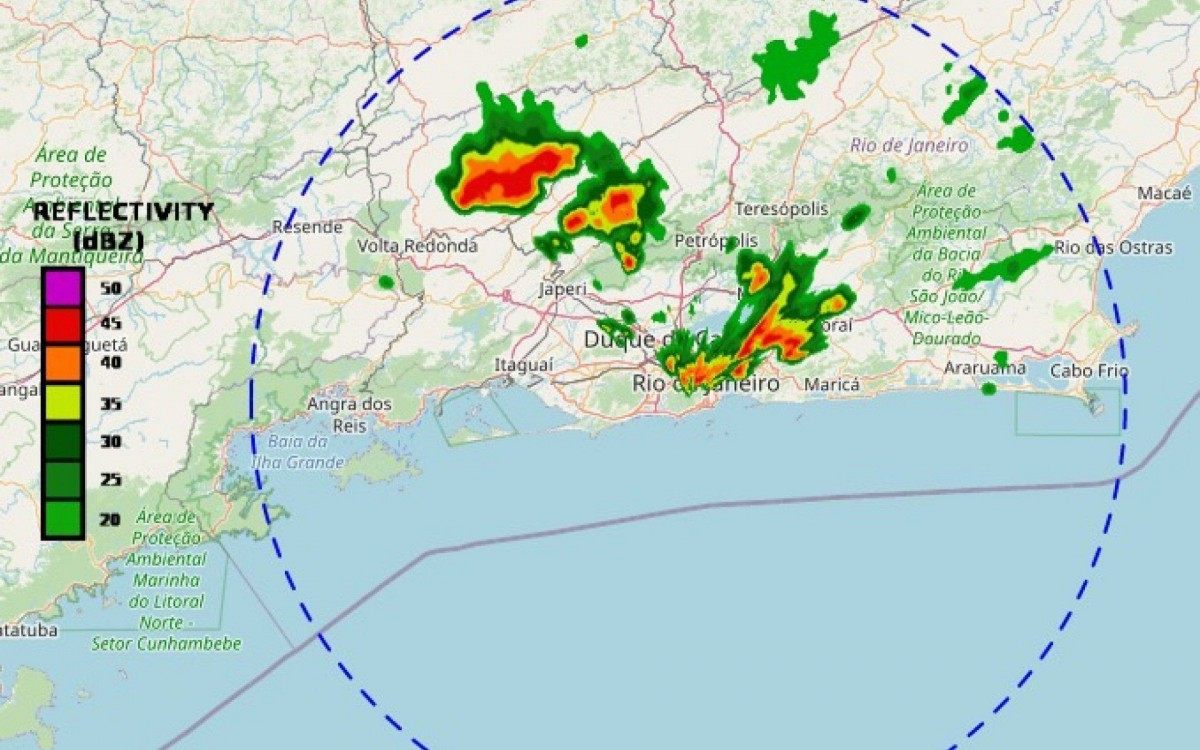 Chuva atinge Rio de Janeiro