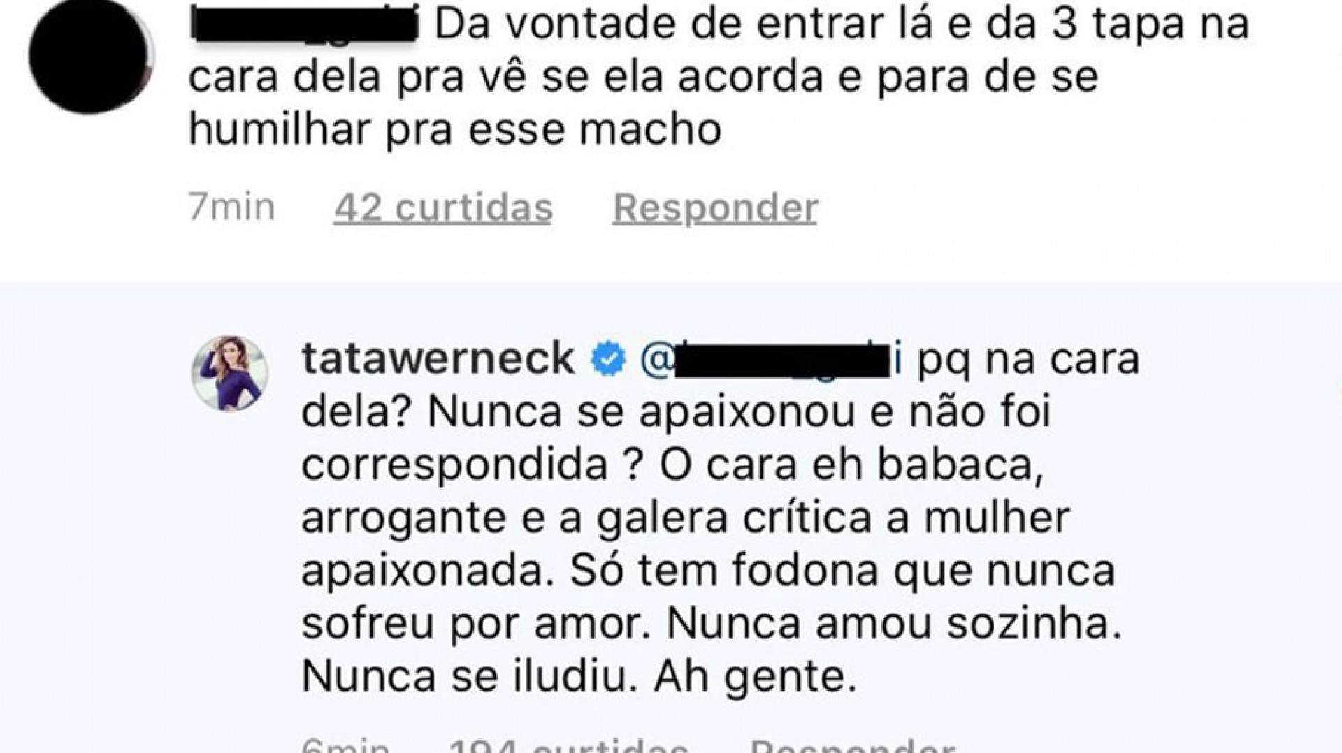 Tatá Werneck defende Carla Diaz ao rebater comentário de internauta - reprodução do instagram