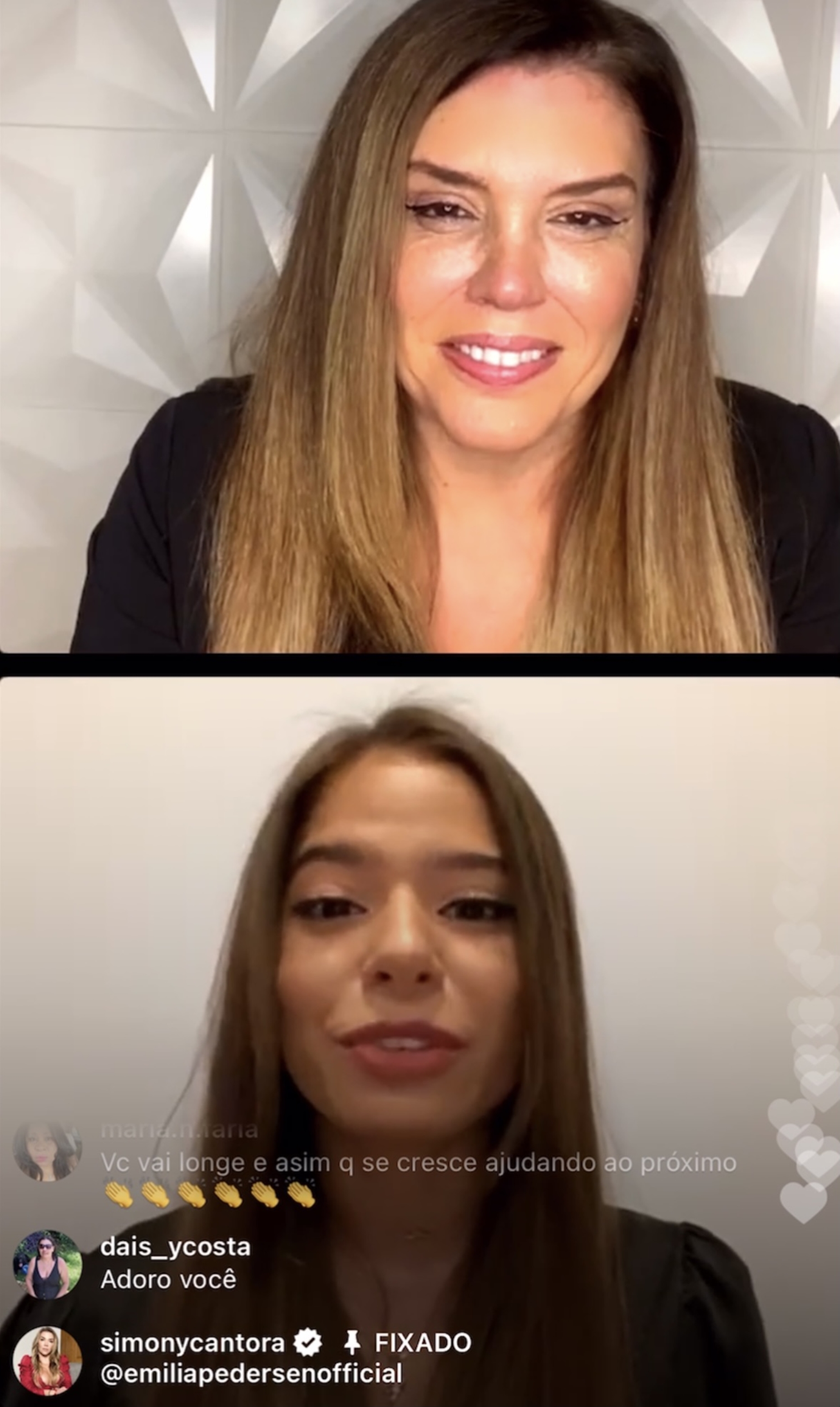 'Acho incr&iacute;vel', diz Simony sobre um feat entre seu filho e a cantora Emilia Pedersen