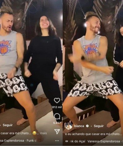 Bianca Andrade, a Boca Rosa, dança ao lado do namorado Fred - Reprodução