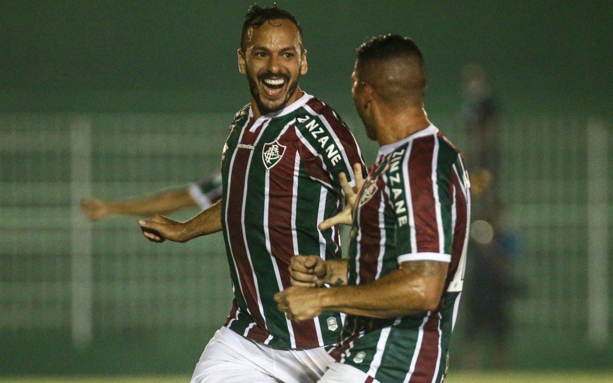 Yago Felipe festeja o gol do Fluminense na vitória sobre o Boavista, em Bacaxá -  LUCAS MERÇON / FLUMINENSE F. C.