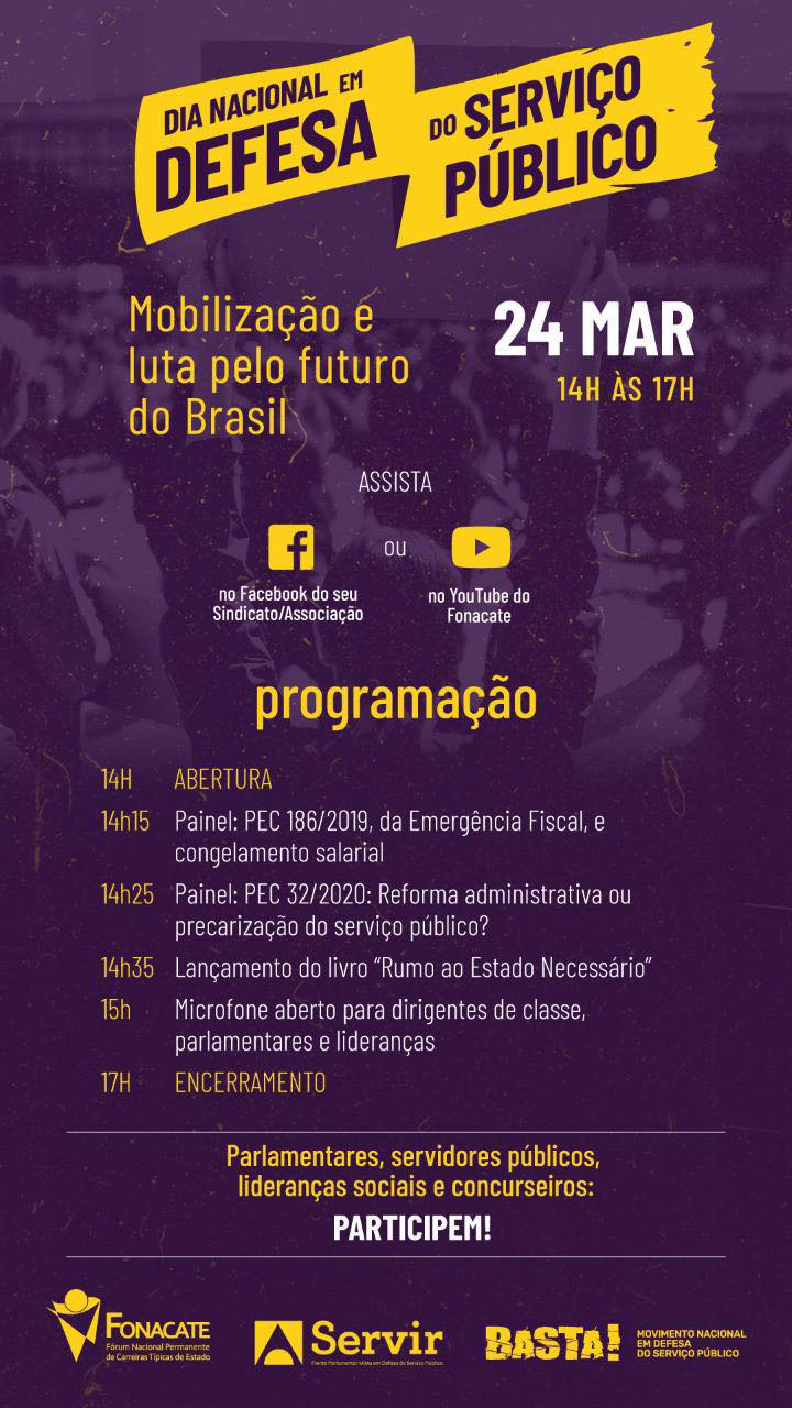 Live ter&aacute; participa&ccedil;&atilde;o de representantes do funcionalismo e parlamentares e lan&ccedil;amento de livro