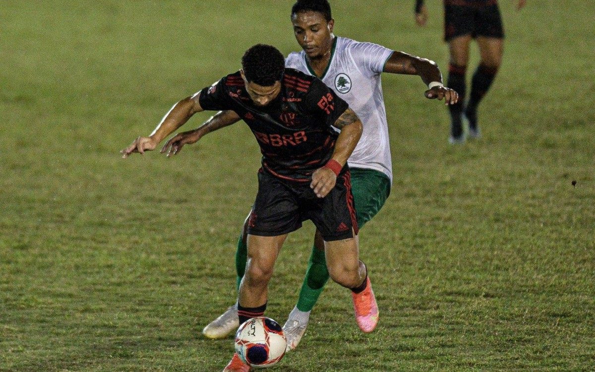 Durante Boavista x Flamengo, partida v&aacute;lida pelo Campeonato Carioca 2021, realizada no est&aacute;dio Elcyr Resende, localizado na cidade de Saquarema (RJ), neste sabado (27).