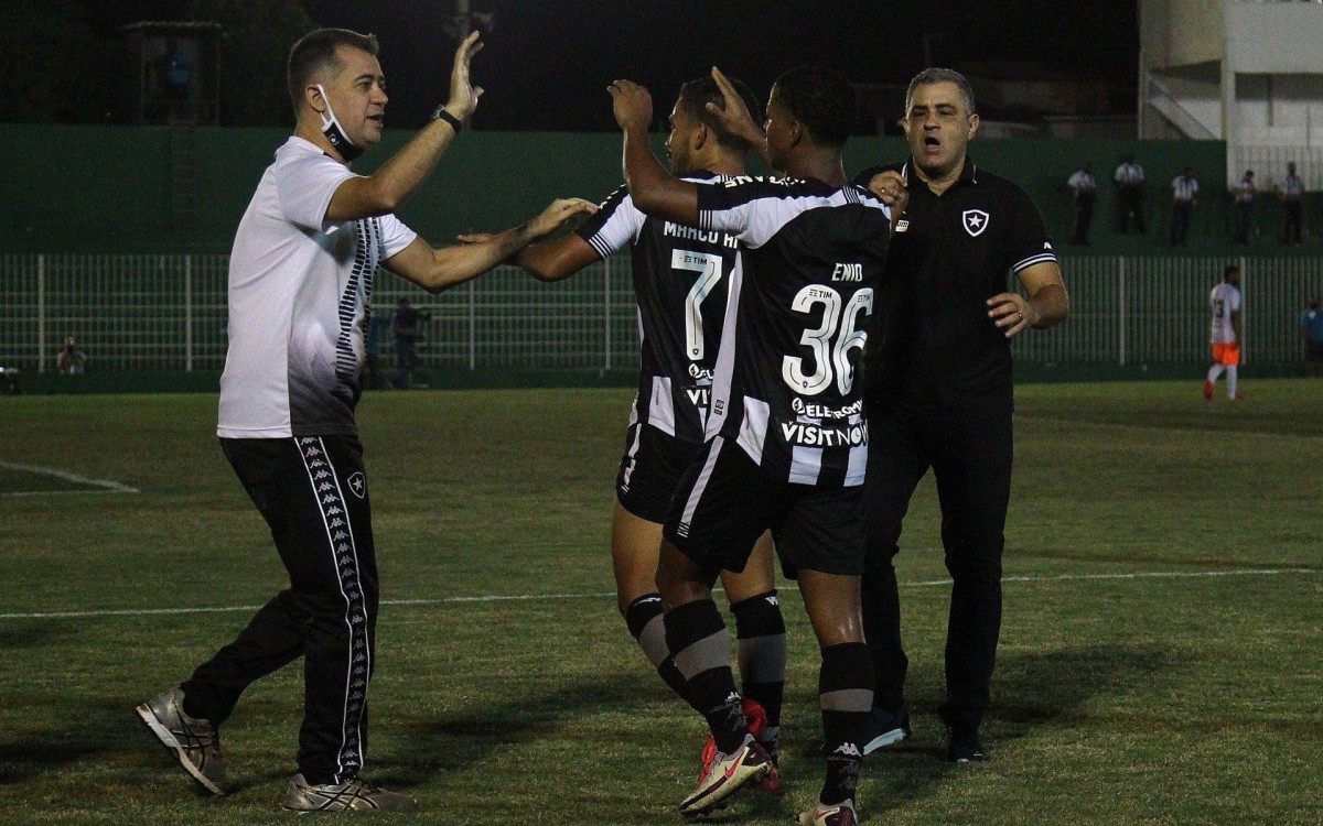 Marcelo Chamusca comemora vit&oacute;ria no fim do Botafogo