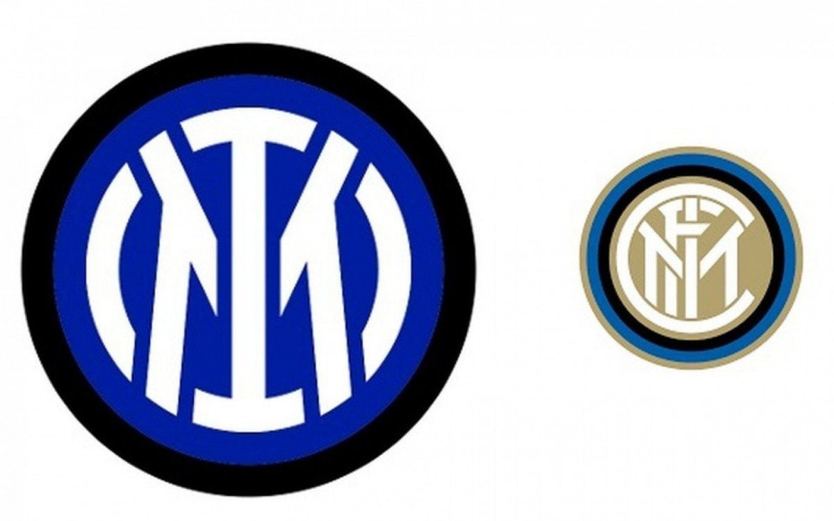 Novo escudo da Inter de Milão (E) e o velho (D)  - Divulgação/Inter de Milão