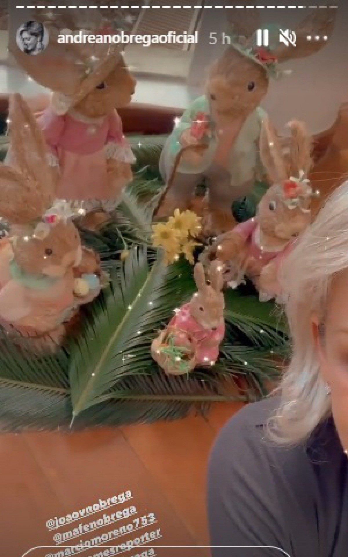 Andr&eacute;a Nobrega mostra a decora&ccedil;&atilde;o de P&aacute;scoa de sua casa