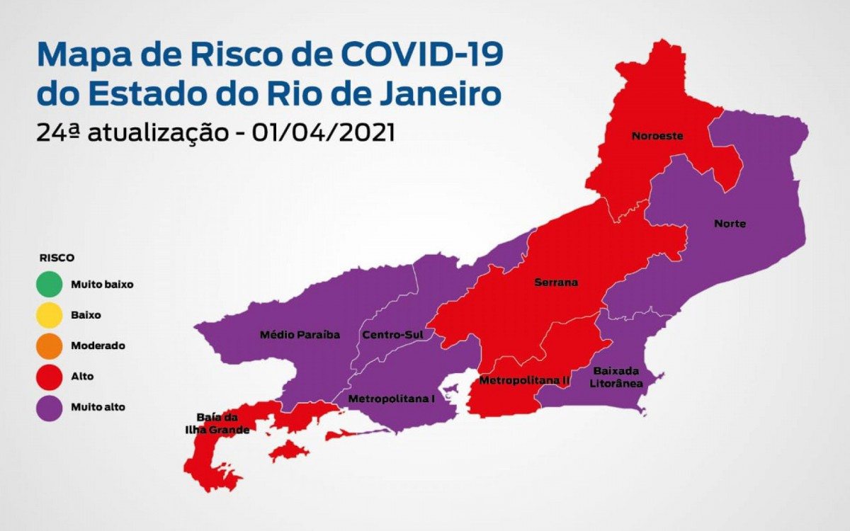 Mapa De Covid Do Rio Mostra Cinco Regioes Do Estado Na Bandeira Roxa Rio De Janeiro O Dia