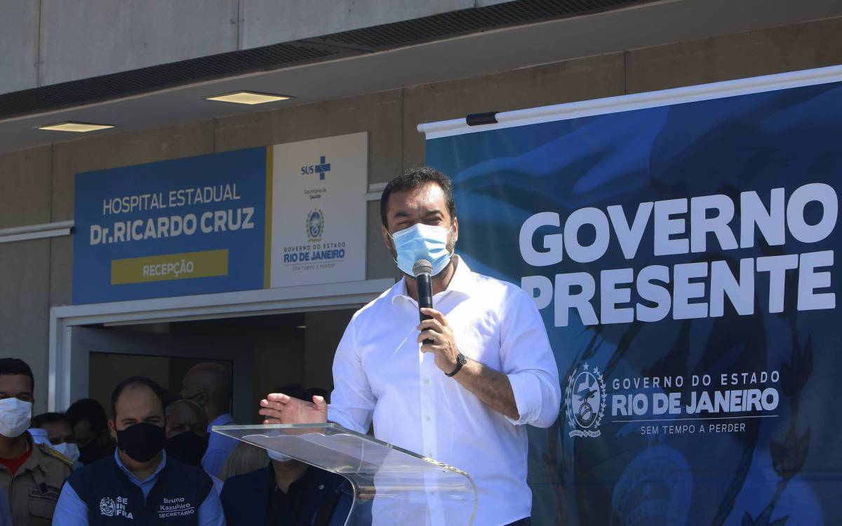 Geral - Inauguraçao do Hospital Estadual Dr. Ricardo Cruz, em Nova Iguaçu, na baixada Fluminense. Na foto, governador em exercicio, Claudio Castro. - Reginaldo Pimenta / Agencia O Dia