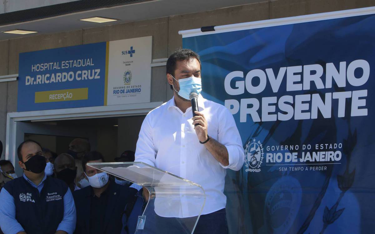 Geral - Inauguraçao do Hospital Estadual Dr. Ricardo Cruz, em Nova Iguaçu, na baixada Fluminense. Na foto, governador em exercicio, Claudio Castro. - Reginaldo Pimenta / Agencia O Dia