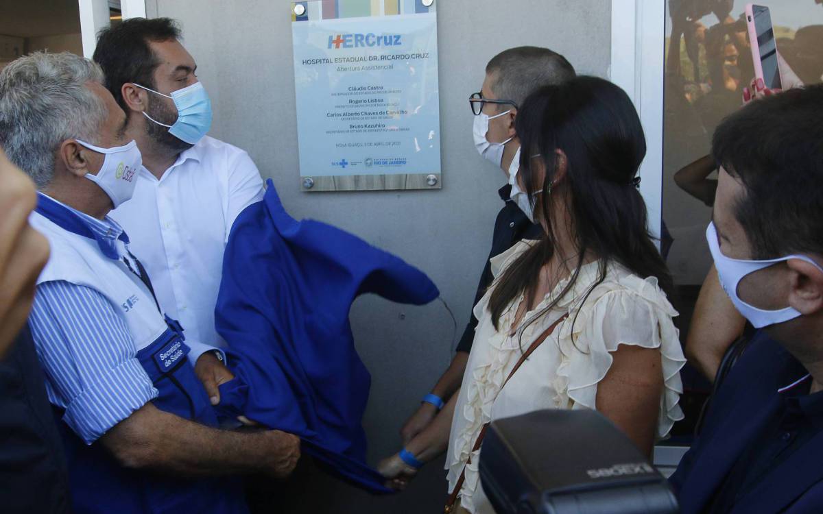 Geral - Inauguraçao do Hospital Estadual Dr. Ricardo Cruz, em Nova Iguaçu, na baixada Fluminense. Na foto, governador em exercicio, Claudio Castro. - Reginaldo Pimenta / Agencia O Dia
