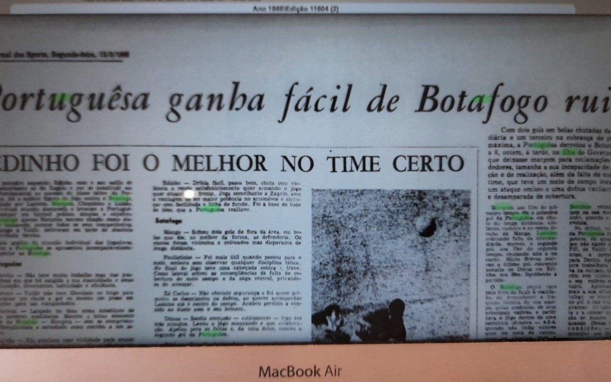 A manchete de 1966 destacou a vit&oacute;ria da Lusa sobre o Botafogo