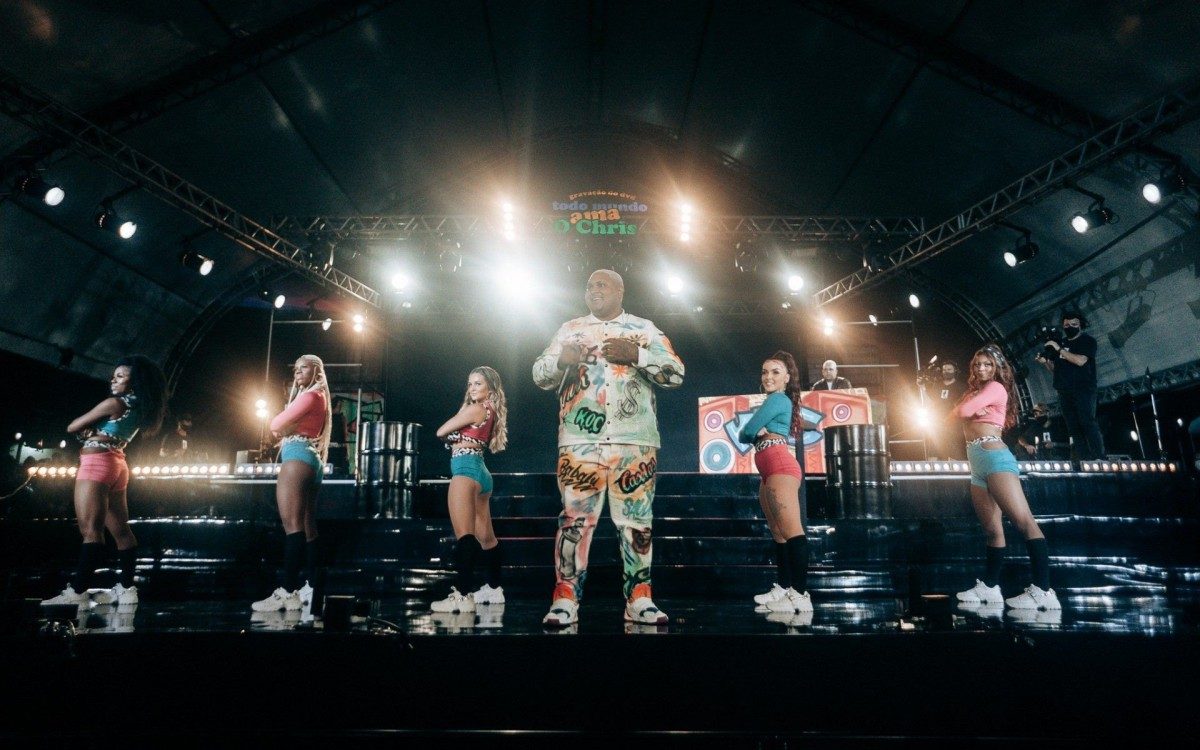 Kevin O Chris na grava&ccedil;&atilde;o do DVD "Todo Mundo Ama O Chris"