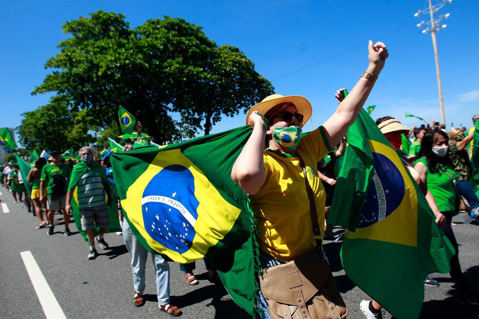 Fotos da manifestação a favor de Bolsonaro na Zona Sul do Rio. - Luciano Belford