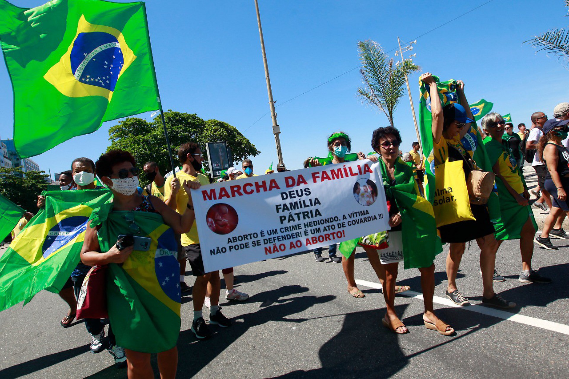 Fotos da manifestação a favor de Bolsonaro na Zona Sul do Rio. - Luciano Belford