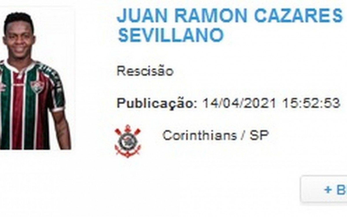 Cazares já está com a camisa do Fluminense no sistema da CBF