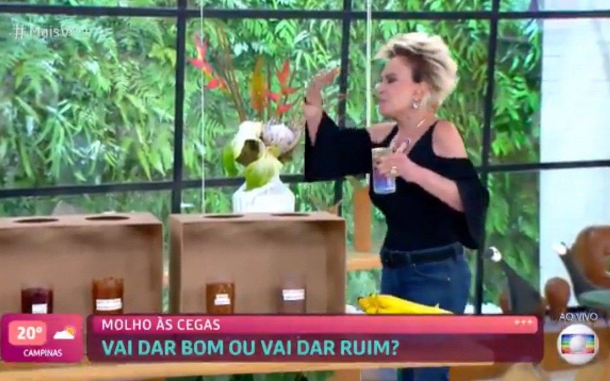 Ana Maria Braga experimenta molho de pimenta chilli e passa mal, no 