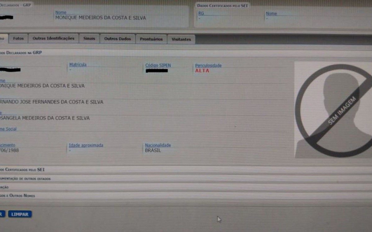 Monique Medeiros sem imagem no sistema