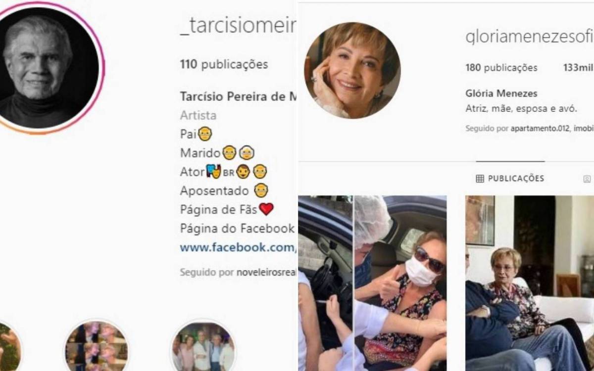 Perfis falsos de Tarc&iacute;sio Meira e Gl&oacute;ria Menezes
