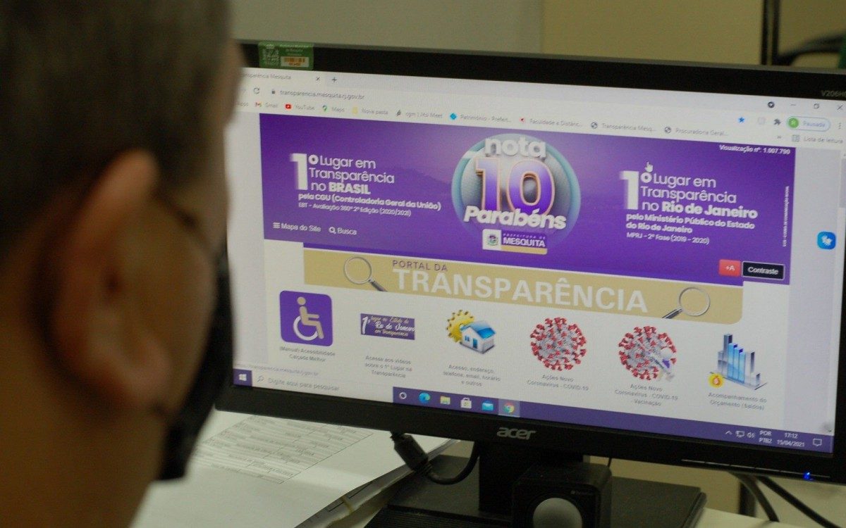 Portal da Transpar&ecirc;ncia de Mesquita alcan&ccedil;a marca de mais de um milh&atilde;o de acessos