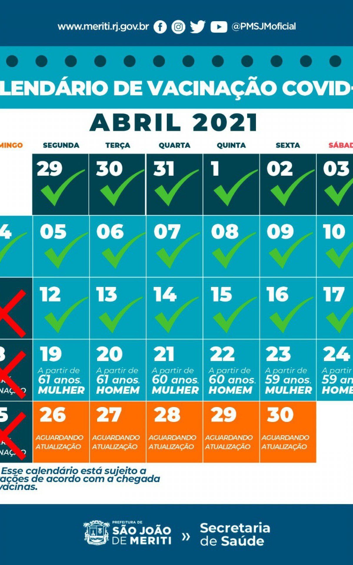 Meriti anuncia vacina&ccedil;&atilde;o contra a Covid-19 para idosos de 61, 60 e 59 anos nesta semana