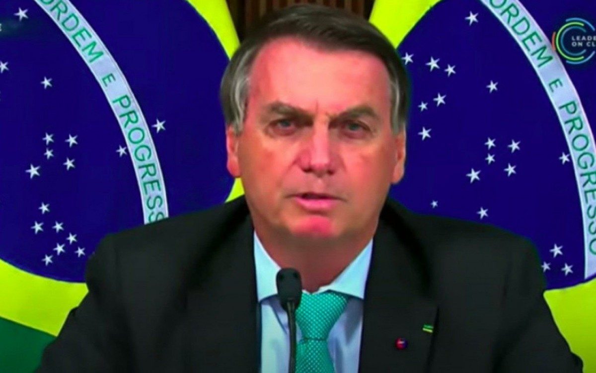 O presidente Jair Bolsonaro durante seu discurso na Cúpula sobre o Clima - Reprodução