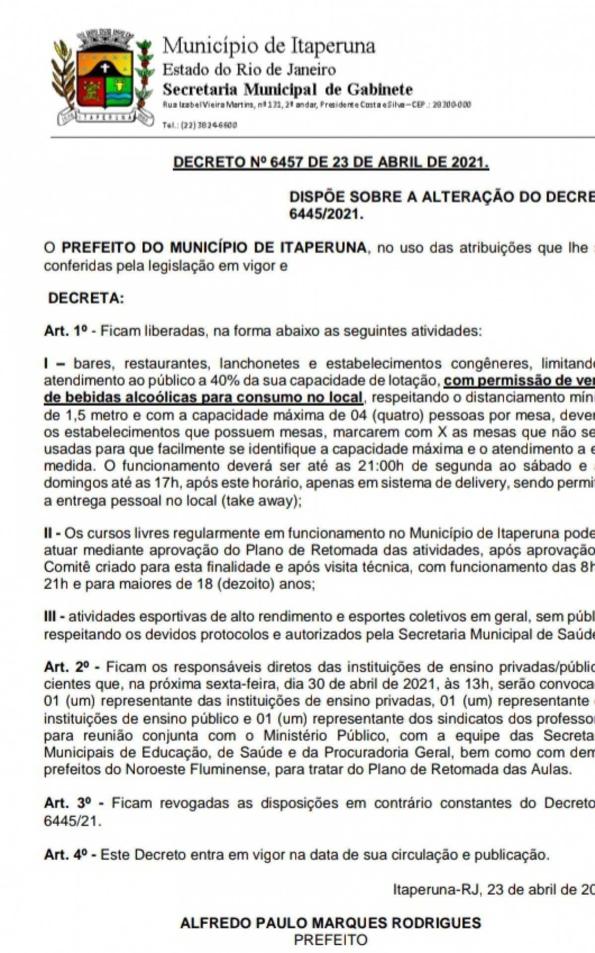 Ato normativo em vigor!