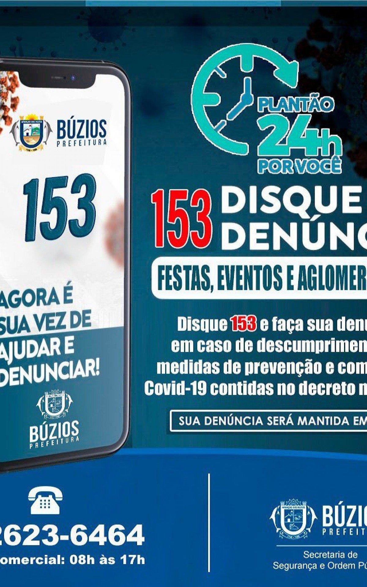 B&uacute;zios lan&ccedil;a disque den&uacute;ncia para aglomera&ccedil;&otilde;es, festas e eventos clandestinos 