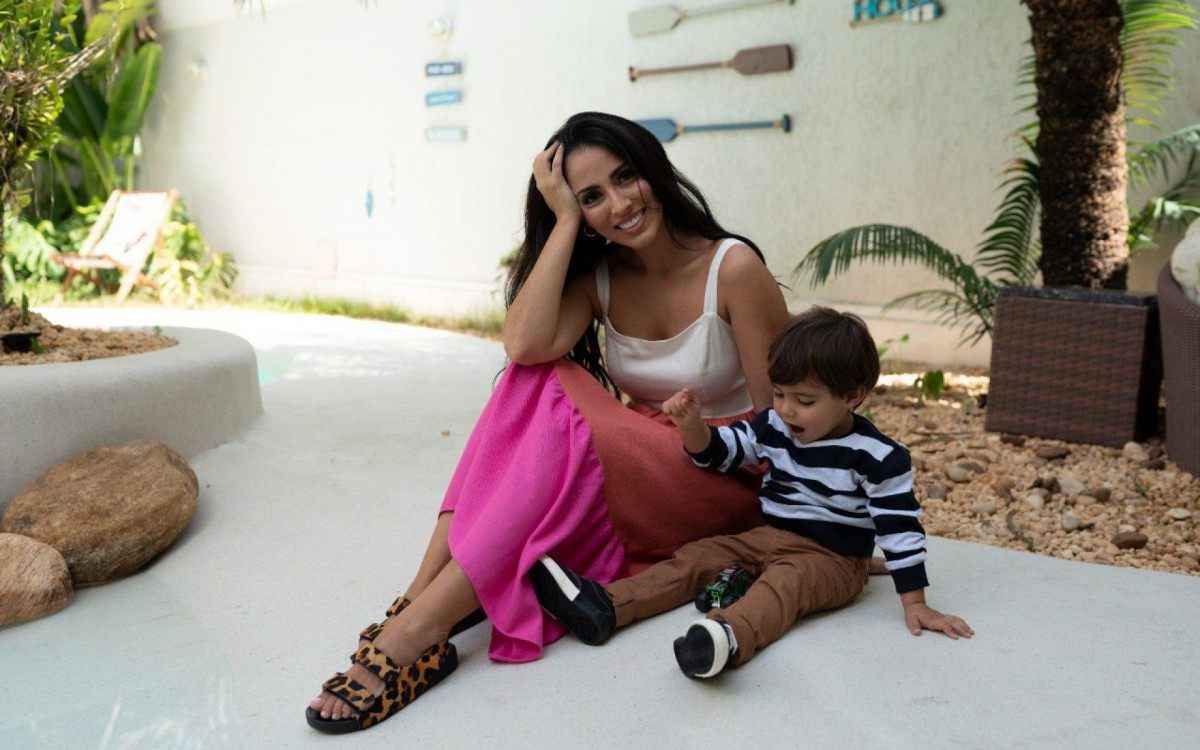 Jade Seba e o filho Zion 