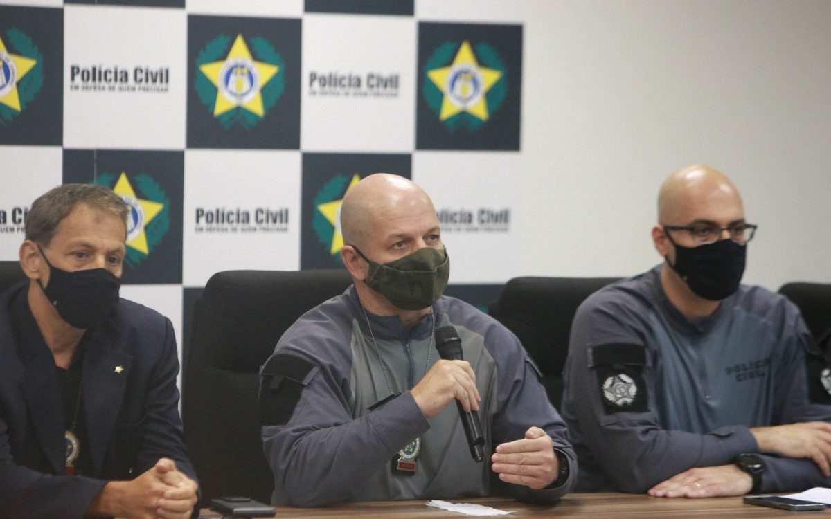 Cidade da Pol&iacute;cia - Presos e apreen&ccedil;&otilde;es da Opera&ccedil;&atilde;o da Pol&iacute;cia Civil na comunidade do Jacarezinho que deixou 25 mortos. Essa foi a a&ccedil;&atilde;o mais letal da policia em uma comunidade do Rio de Janeiro.