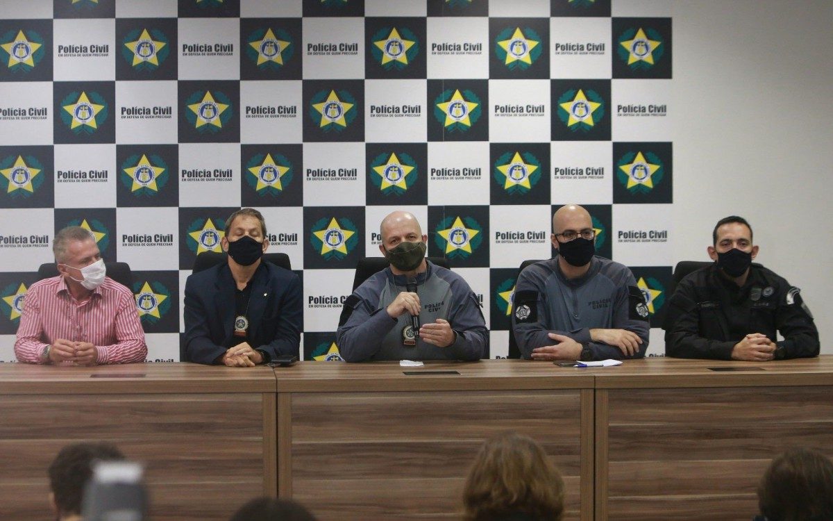 Cidade da Pol&iacute;cia - Presos e apreen&ccedil;&otilde;es da Opera&ccedil;&atilde;o da Pol&iacute;cia Civil na comunidade do Jacarezinho que deixou 25 mortos. Essa foi a a&ccedil;&atilde;o mais letal da policia em uma comunidade do Rio de Janeiro.