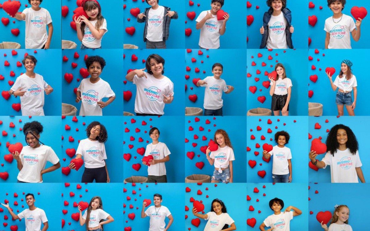 Atores mirins tamb&eacute;m aderiram a campanha 'Inverno sem fome'