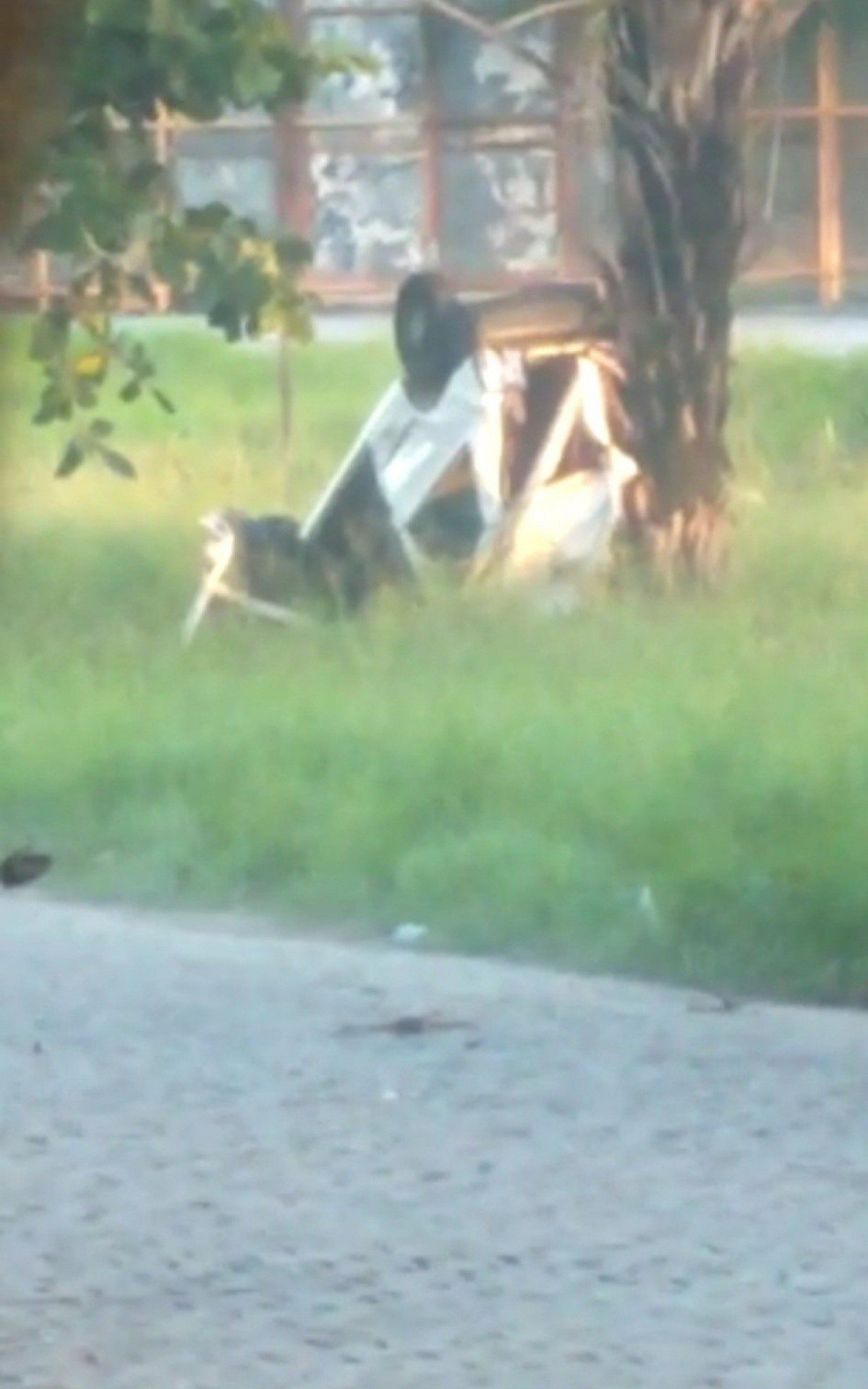 Carro capota e deixa uma pessoa morta na Avenida Brasil, na altura de Bangu