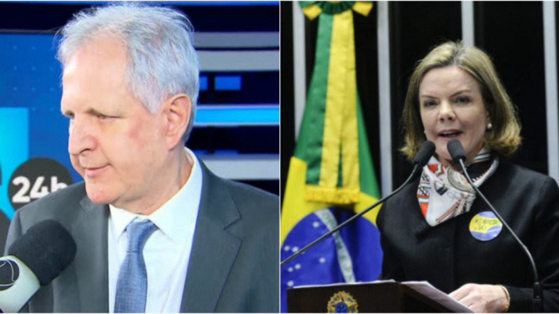 Augusto Nunes terá que pagar indenização de R$ 30 mil à Gleisi Hoffmann - Reprodução/IG