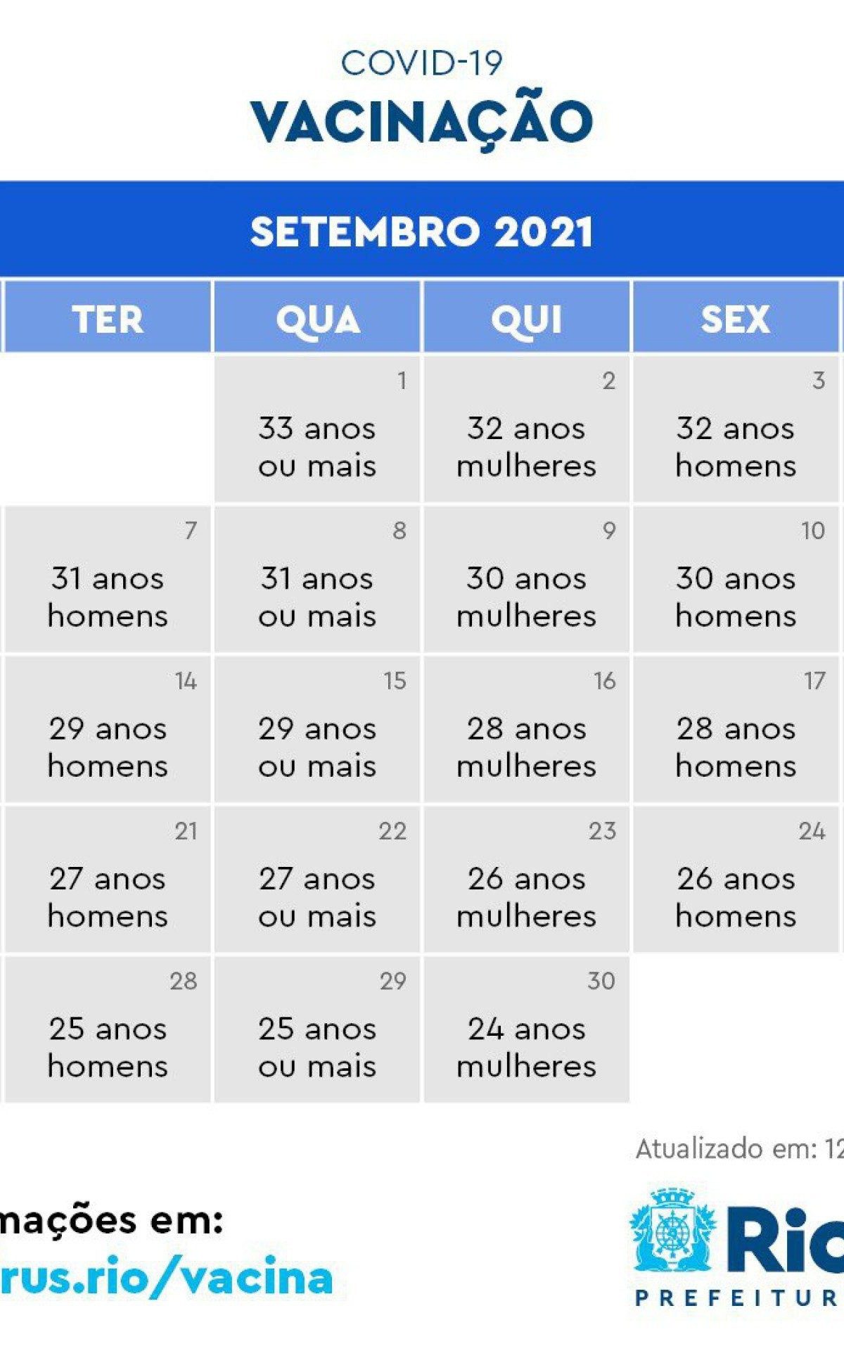 Vacinação no mês de setembro