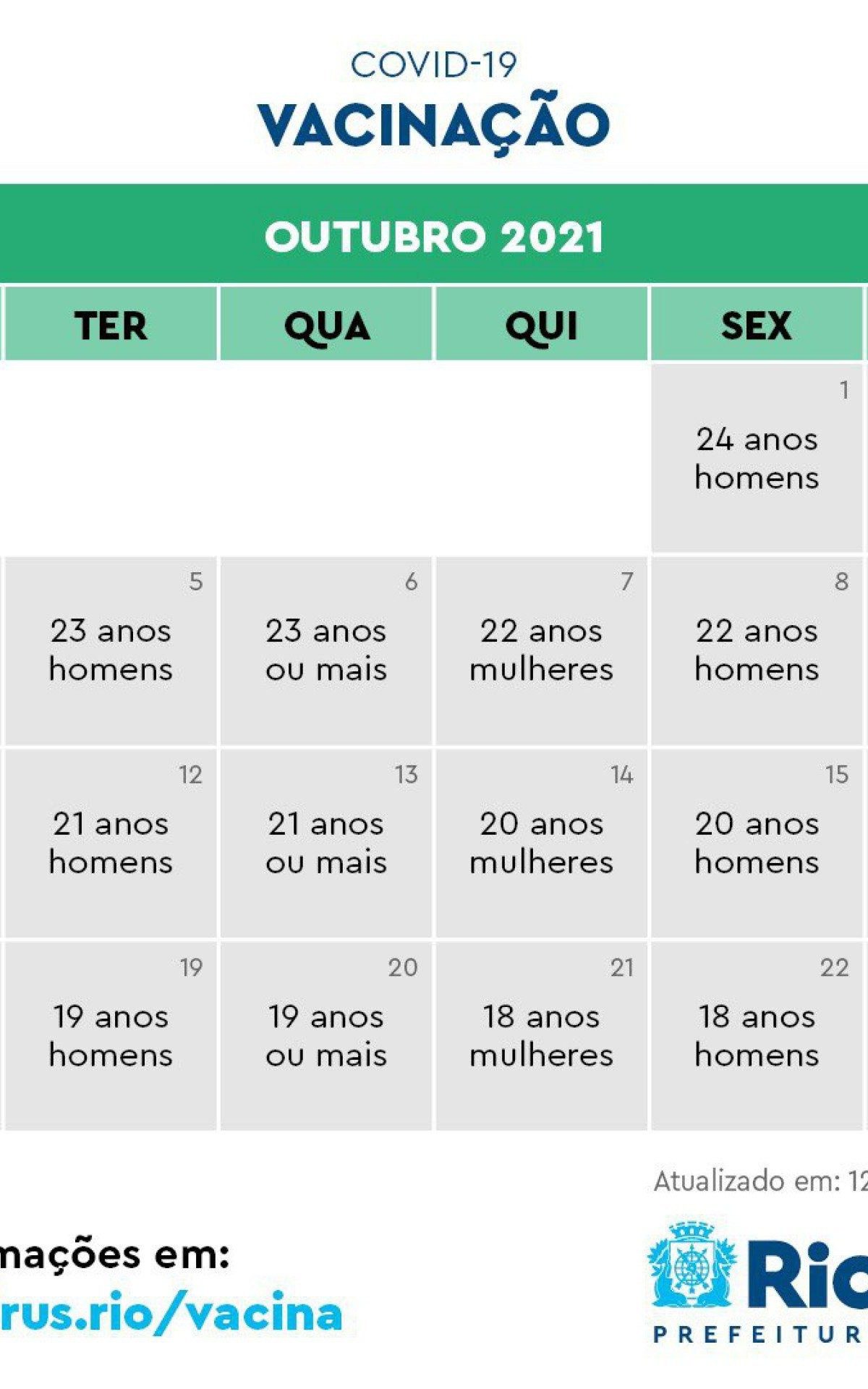 Vacinação no mês de outubro