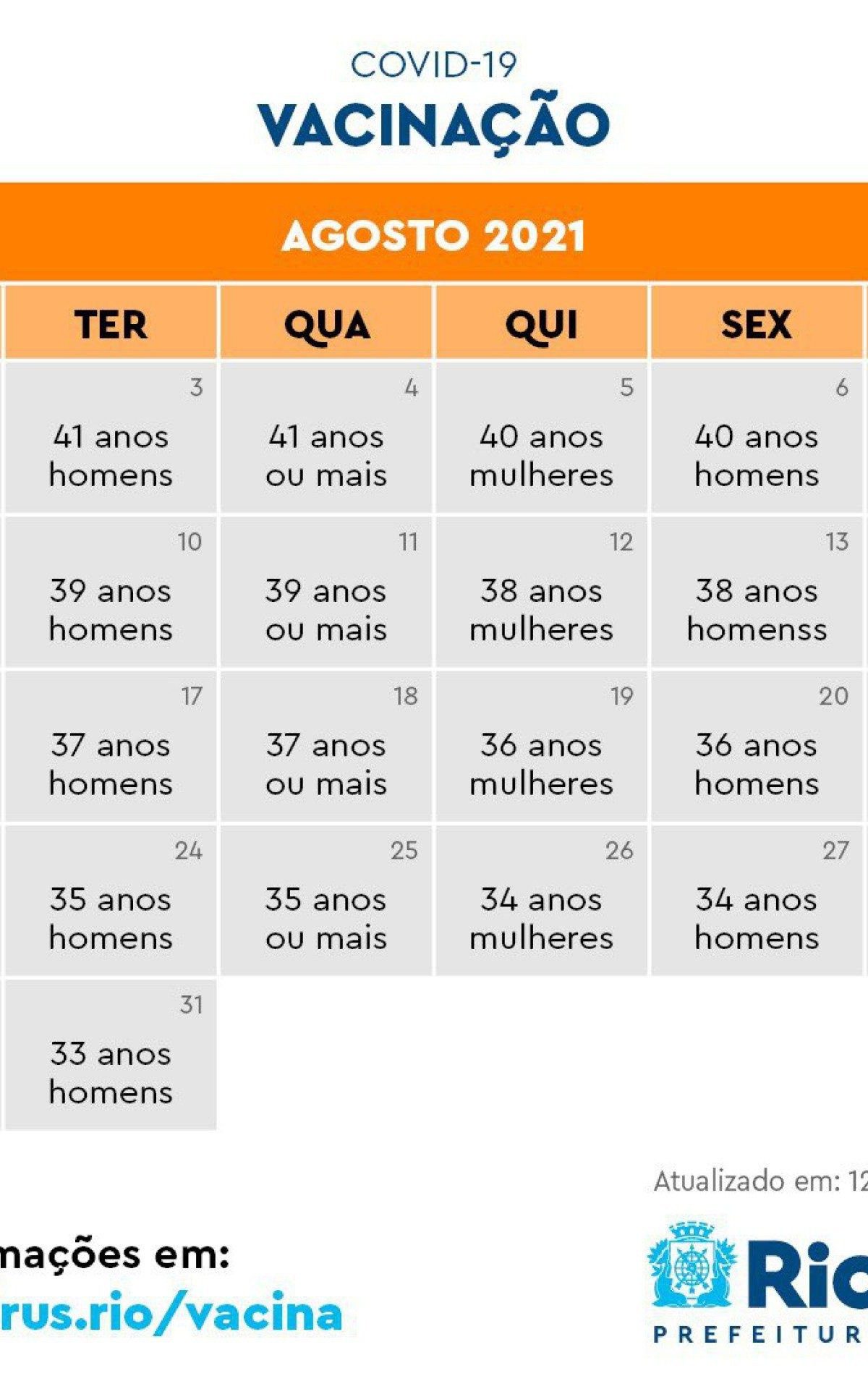 Vacinação no mês de agosto