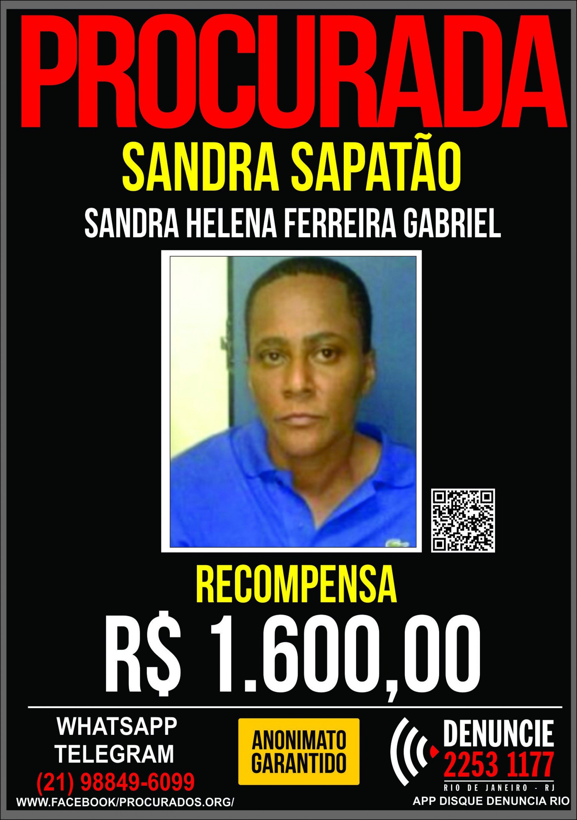 Sandra Helena Ferreira Gabriel, Sandra Sapatão - Divulgação