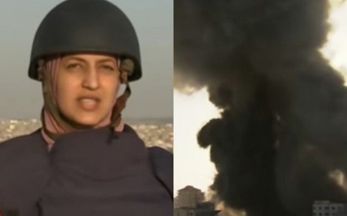 Rep&oacute;rter da Al Jazeera quase foi atingida por bombas
