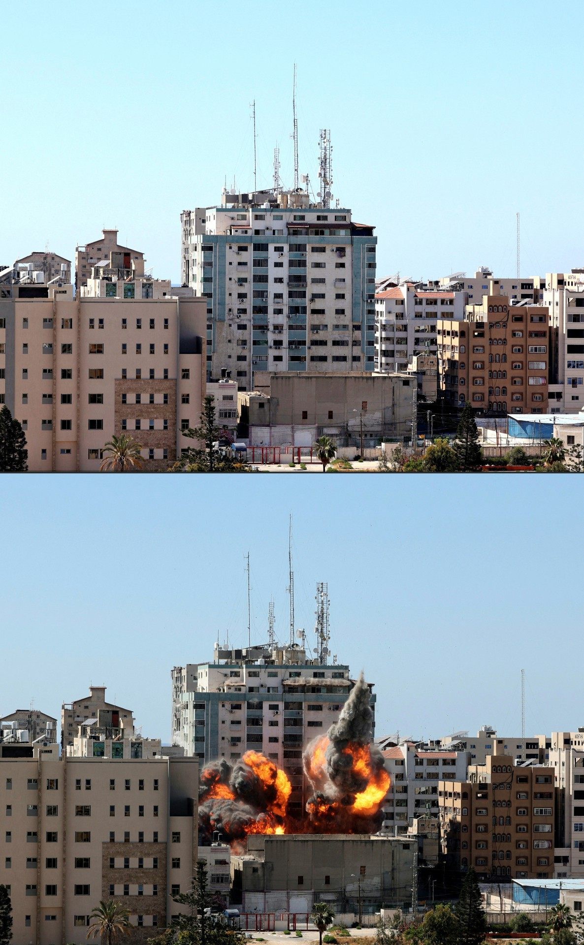 Bombardeio israelense atinge prédio em Gaza com escritórios da AP e Al Jazeera - AFP