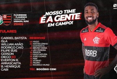 Com retorno de Gerson e Rodrigo Caio, Flamengo é confirmado para encarar o Fluminense