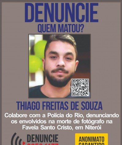 O fotógrafo Thiago Freitas foi assassinado com um tiro na cabeça - Divulgação