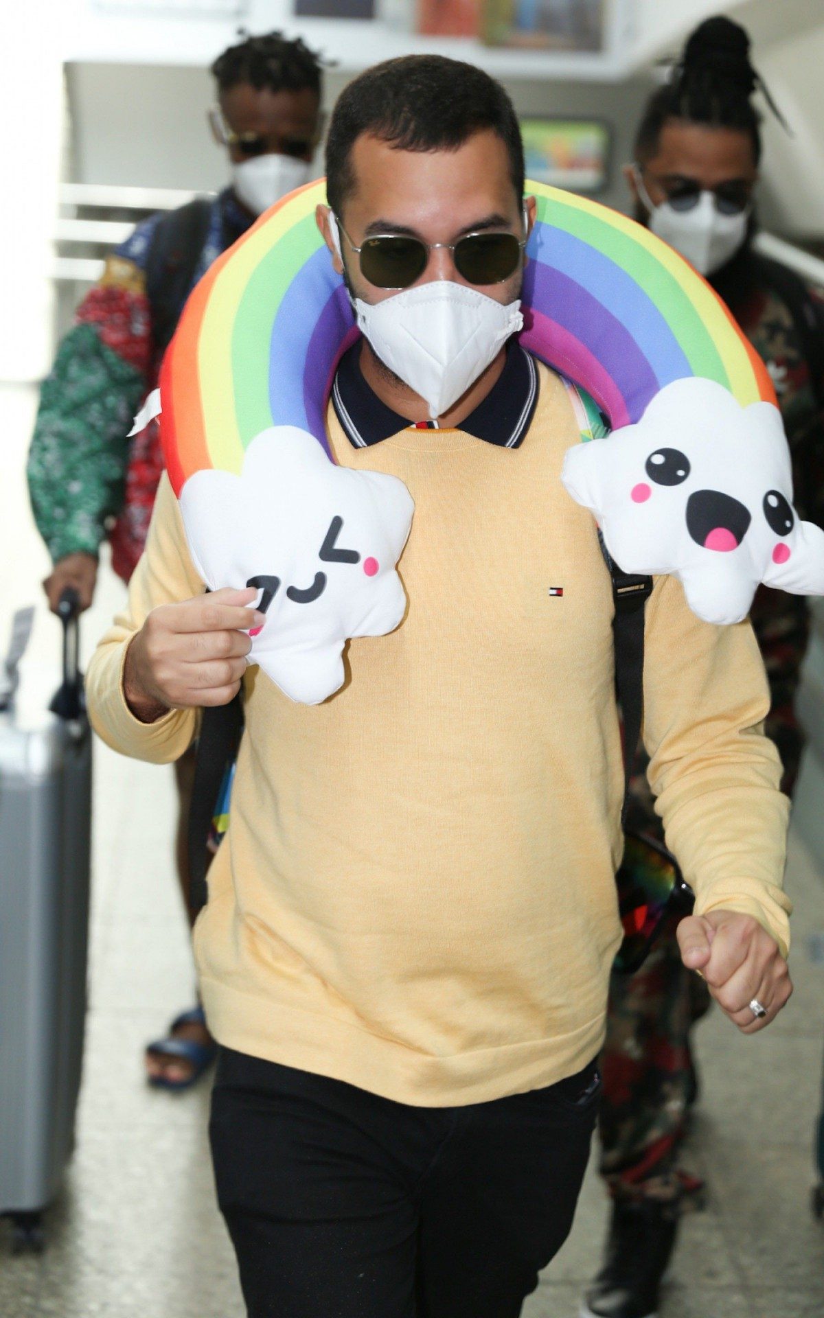 Gil desembarca no Aeroporto de Congonhas, em S&atilde;o Paulo, na tarde desta ter&ccedil;a-feira