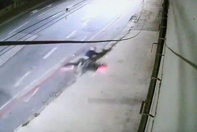 Vídeo: Suspeito 'voa' sobre escadaria e cai durante fuga em Belo Horizonte