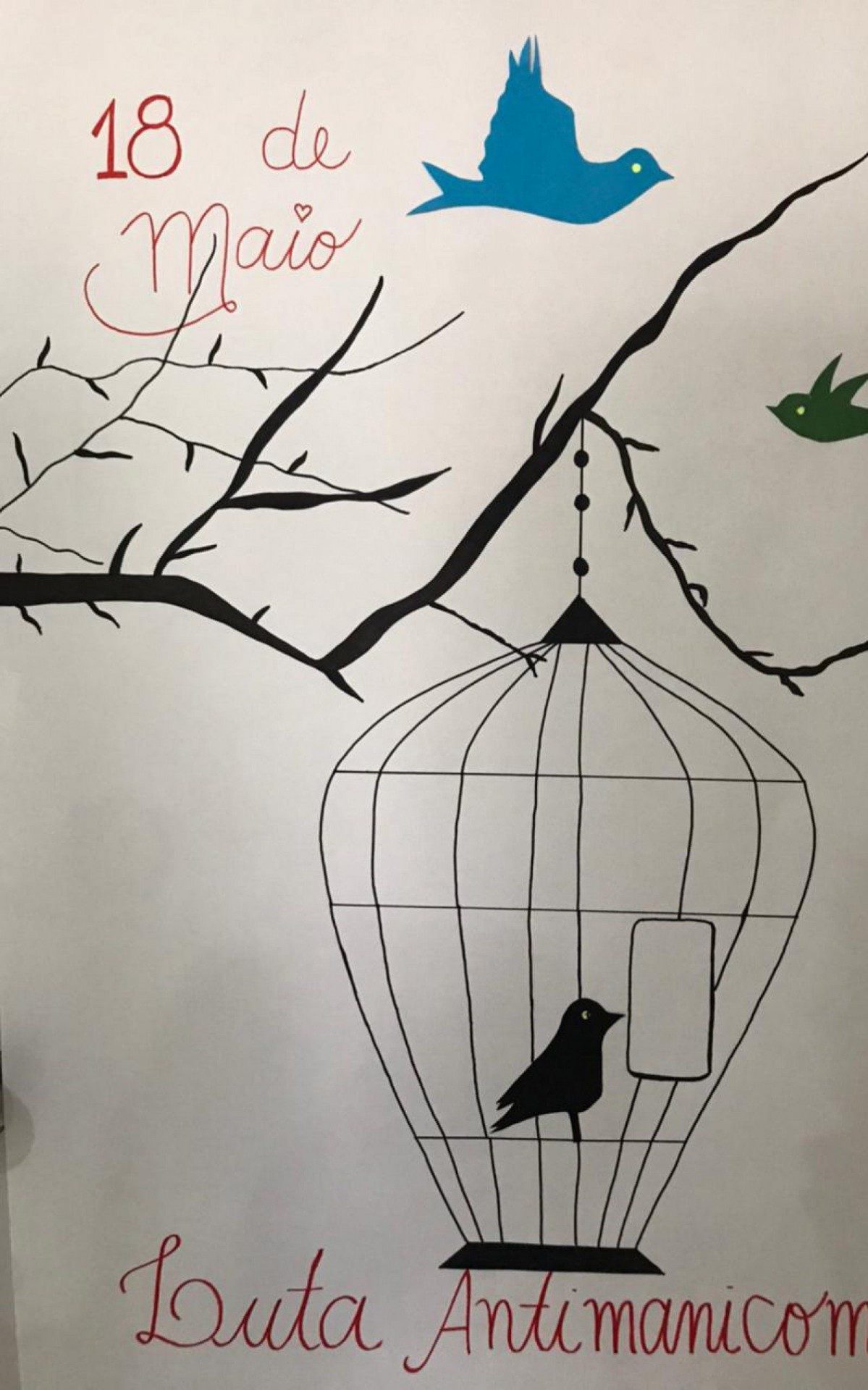 Mensagem alusiva no CAPS ao Dia Nacional da Luta Antimanicomial